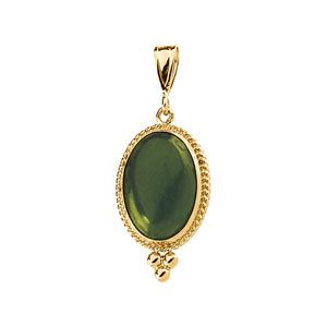 Genuine Jade Cabochon Pendant