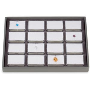 16 Gemstone Tray with Rectangle Containers