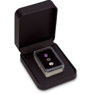 Large Black Leatherette Gemstone Box- Rectangle