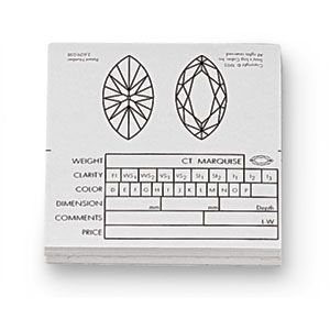Marquise Diamond Information Fact Labels (Pack of 50)