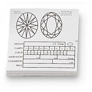 Oval Diamond Information Fact Lables (Pack of 50)