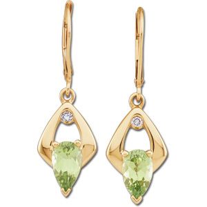 Genuine Peridot & Diamond Earrings