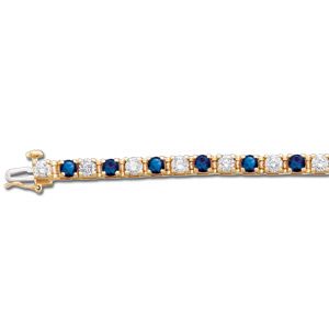 Genuine Blue Sapphire & Diamond Bracelet