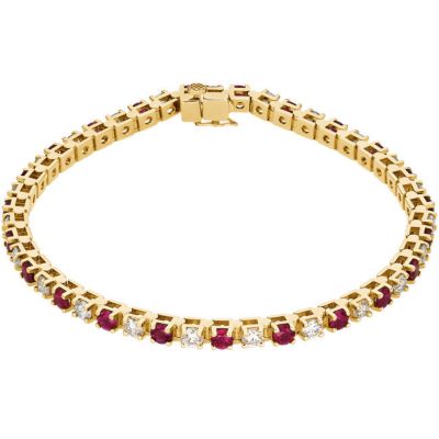 Genuine Ruby & Diamond Bracelet