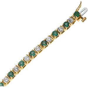 Genuine Emerald & Diamond Bracelet