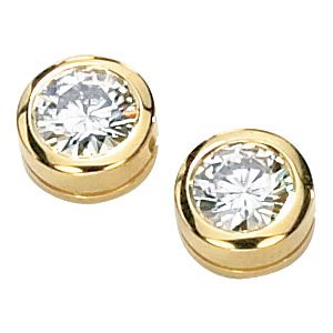 Created Moissanite Solitaire Earrings