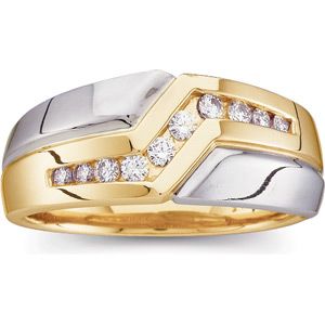 1/3 ct tw Two Tone Gents Diamond Ring