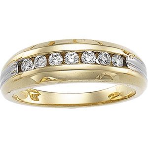 3/8 ct tw Two Tone Gents Diamond Ring