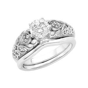 Vintage Design Engagement Ring Mounting & Band