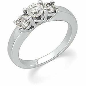 3-Stone Anniversary Ring Mounting for Round Gemstones