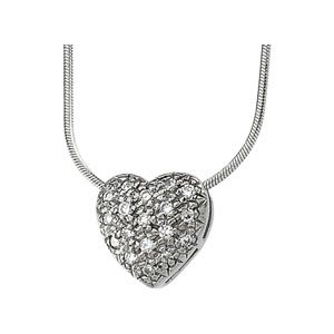 1/3 ct tw Diamond Heart Pendant Slide Necklace