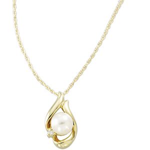 Akoya Cultured Pearl & Diamond Necklace