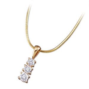3/4 ct tw 3 Stone Diamond Pendant Slide Necklace