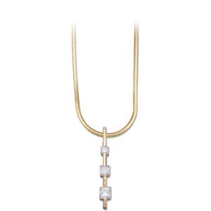 1/2 ct tw 3-Stone Princess-Cut Diamond Necklace