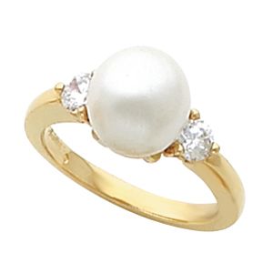 Ring Mounting for Pearl and Diamonds