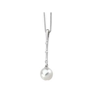 Freshwater Cultured Pearl & Diamond Necklace