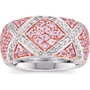 Genuine Pink Sapphire & Diamond Ring