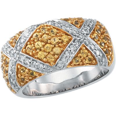 Genuine Yellow Sapphire & Diamond Ring