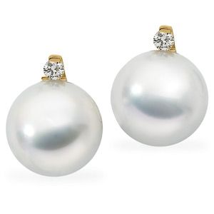 South Sea Cultured Pearl & Diamond Earrings