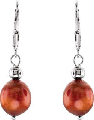 Freshwater Cultured Dyed Pearl Lever Back Earrings