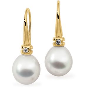 South Sea Cultured Pearl & Diamond Earrings