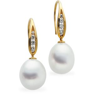 South Sea Cultured Pearl & Diamond Earrings