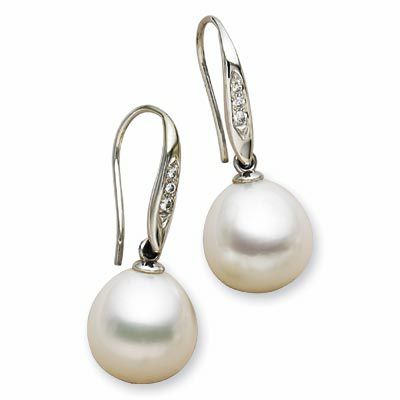 South Sea Cultured Pearl & Diamond Earrings