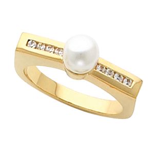 Ring Mounting for Pearl & Diamonds