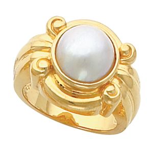 Scroll Design Ring Mounting for Mabe Pearl