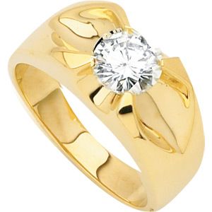Created Moissanite Solitaire Gents Ring