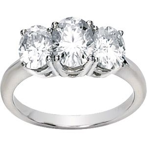 3 Stone Created Moissanite Anniversary Ring