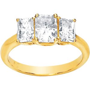 3 Stone Created Moissanite Anniversary Ring