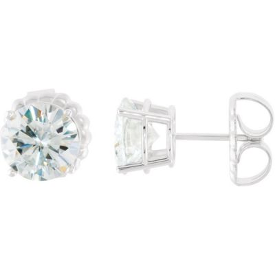 Created Moissanite Basket Earrings