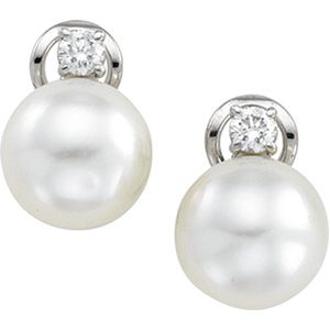 South Sea Cultured Pearl & Diamond Earrings