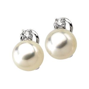 Omega Back Drop Earring Mounting for Pearl  Center
