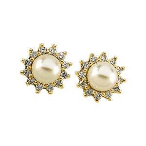  Button Earring Mounting for Pearl  Center