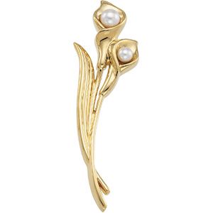 Akoya Cultured Pearl Flower Brooch