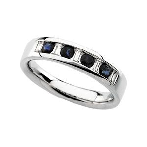 Genuine Sapphire & Diamond Anniversary Band