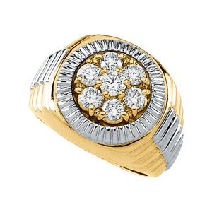 1 1/2 ct tw Two Tone Gents Diamond Ring