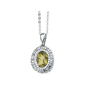 Genuine Peridot & Diamond Necklace