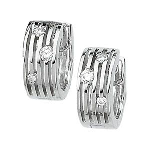 1/5 ct tw Multi-Row Hinged Diamond Earring