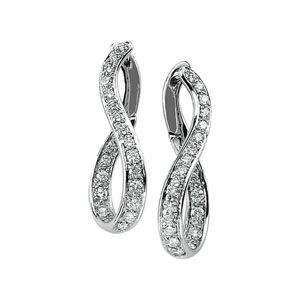 1 ct tw Diamond Wavy Hoop Earrings
