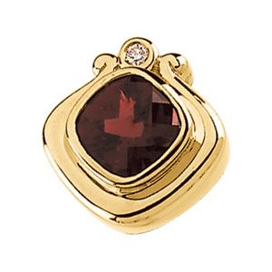 Genuine Mozambique Garnet and Diamond Pendant