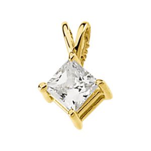 Princess-Cut Cubic Zirconia Pendant