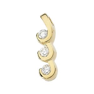 1/3 ct tw 3-Stone Diamond Wave Pendant