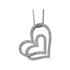 1/2 ct tw Diamond Heart Necklace