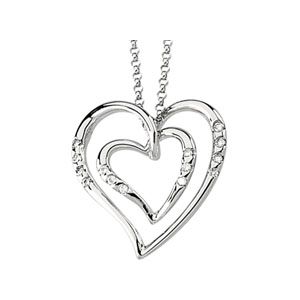 1/10 ct tw Diamond Heart Necklace