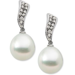 South Sea Cultured Pearl & Diamond Earrings