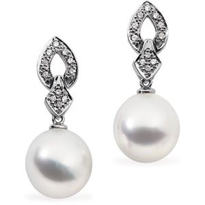 South Sea Cultured Pearl & Diamond Earrings