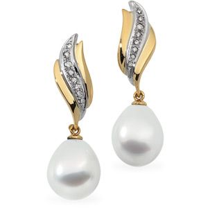 South Sea Cultured Pearl & Diamond Earrings